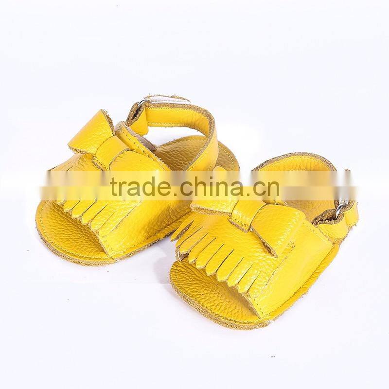 New design fringed genuine leather baby sandals, baby fringed sandals