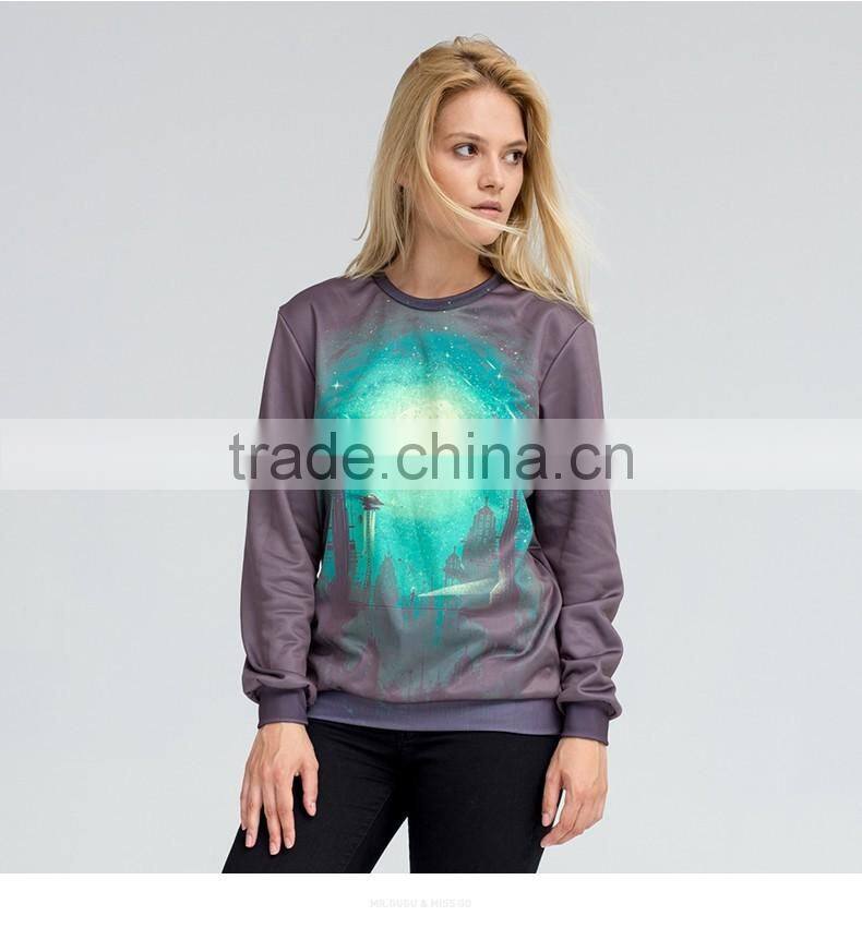 Unisex fiction future city art digital printing pullorver/fitted hoodie sweatshirt