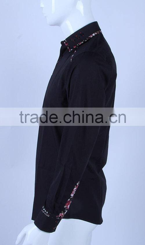 2016 latest shirt design for men italian double collar shirts