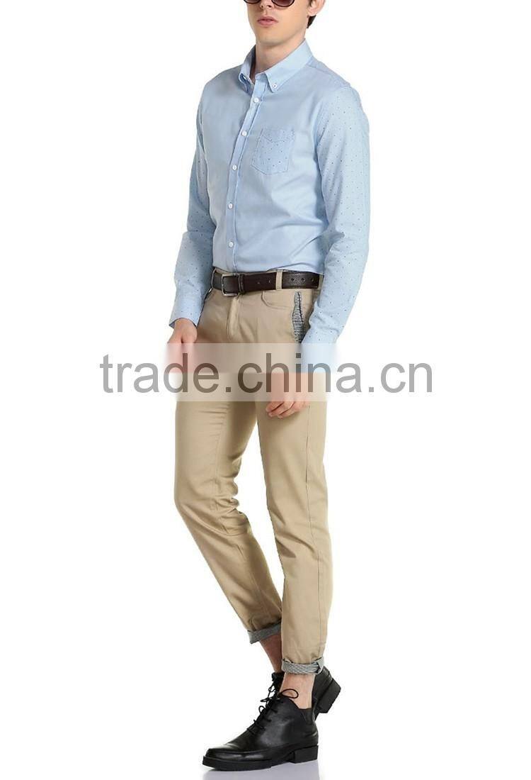 Long sleeve 100% cotton shirts for men polka dot funky shirts for men