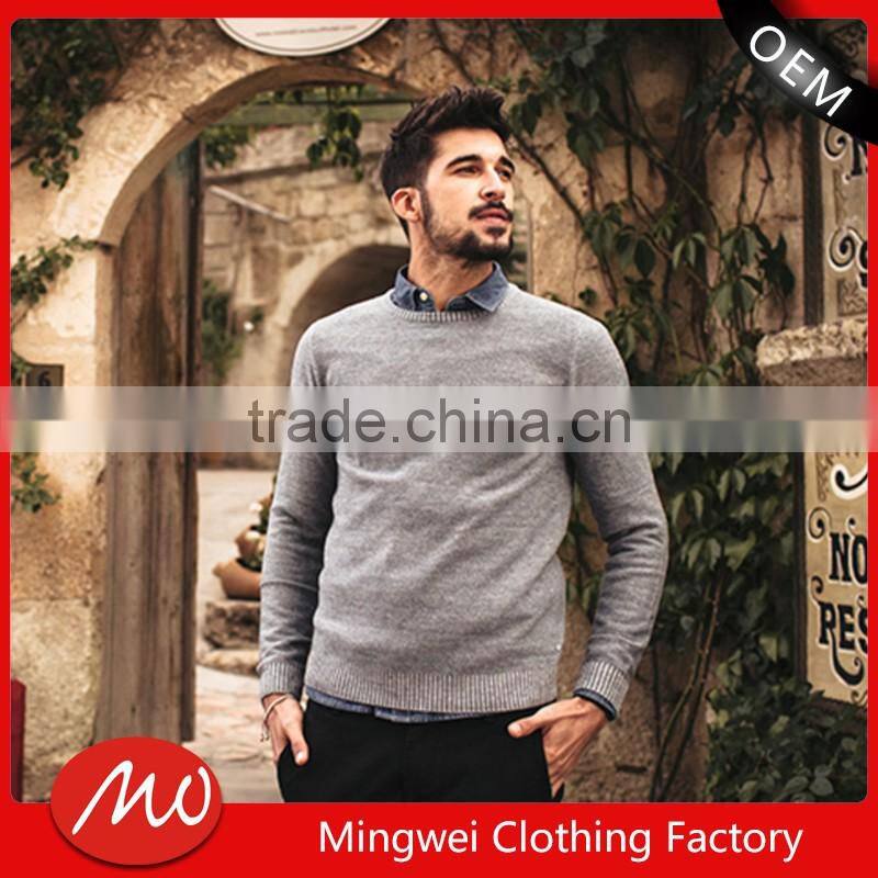 oem factory china clothing 100% cotton fashion crewneck sweater for men