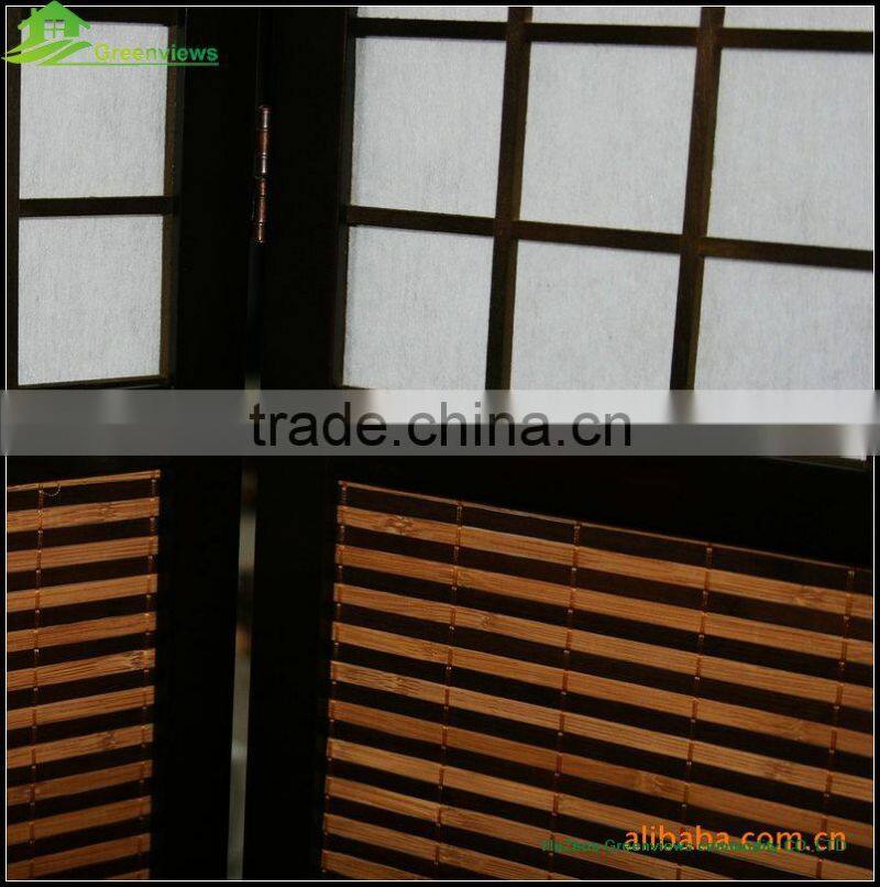Colorful elegant folding waterproof canvas screen bamboo folding screen sliding doors interior room divider GVLB03