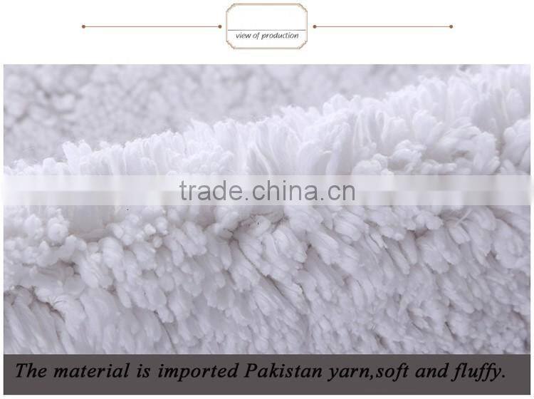 Non-slip bathroom floor mat cotton dark gray cotton embossed logo