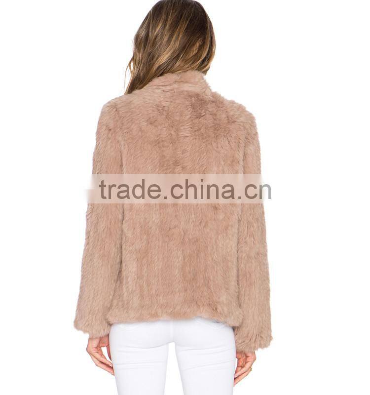 SJ419-01 Real Natural Color Rabbit Fur High Quliaty Wholesale and Retail Women Jacket