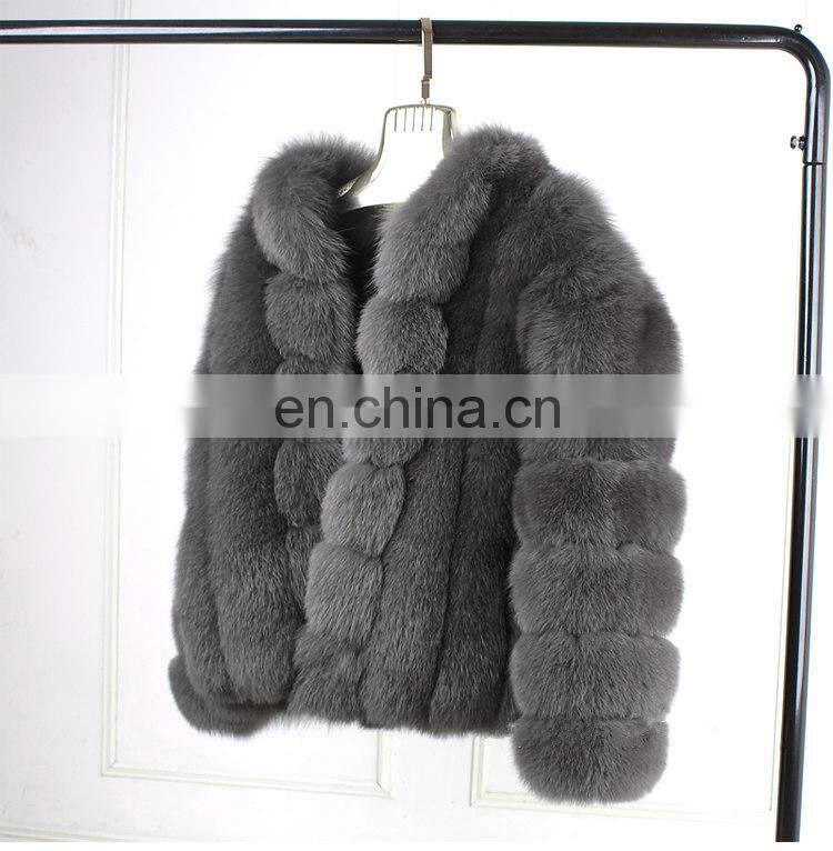 New Design Ladies Winter Fox Fur Coat Fashion Beautiful Wholesale Custom Fox Fur Transformer Coat