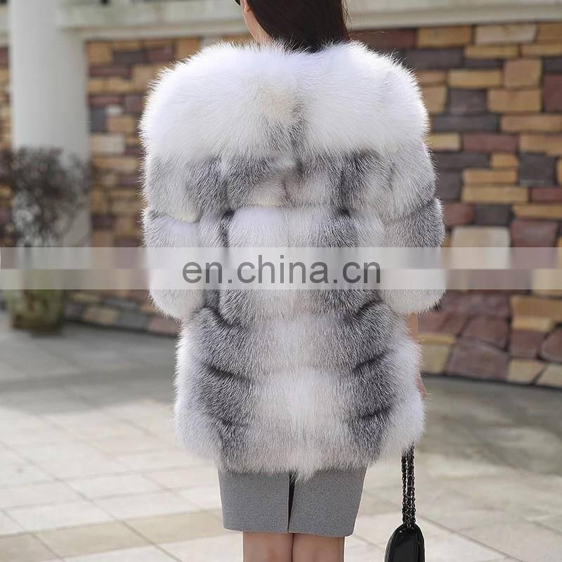 Real Fox Fur Jacket Fashionable Dyed Colour Real Fur Coat Wholesale