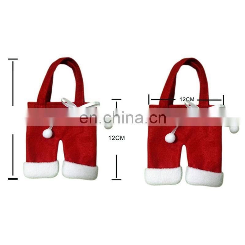 2Pcs/set Cute Christmas Santa Clothes and Pants Shaped Cutlery Silverware Holder Set Knives and Forks Pockets