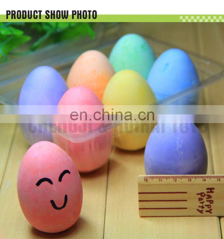 Funny egg shaped chalk colorful chalk toy eco-friendly dustless jumbo chalk 6 pcs