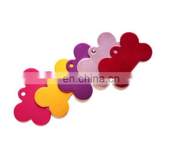 Hot Selling Anodized Aluminum blank Bone Shaped ID Dog Pet Tag