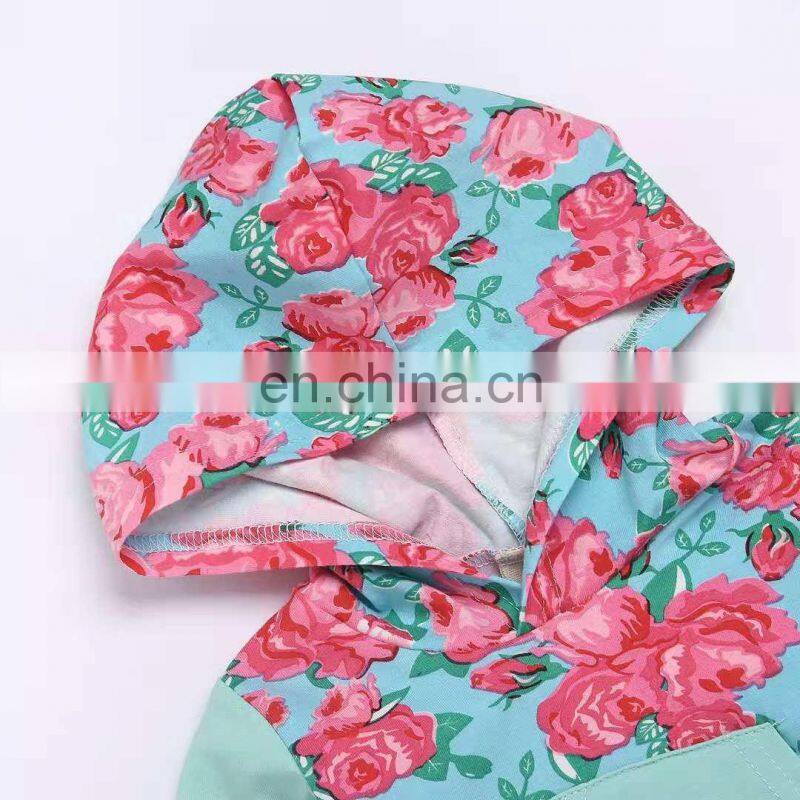 Bulk Wholesale bebe clothing sets Designer Little floral hooded sweatsuit