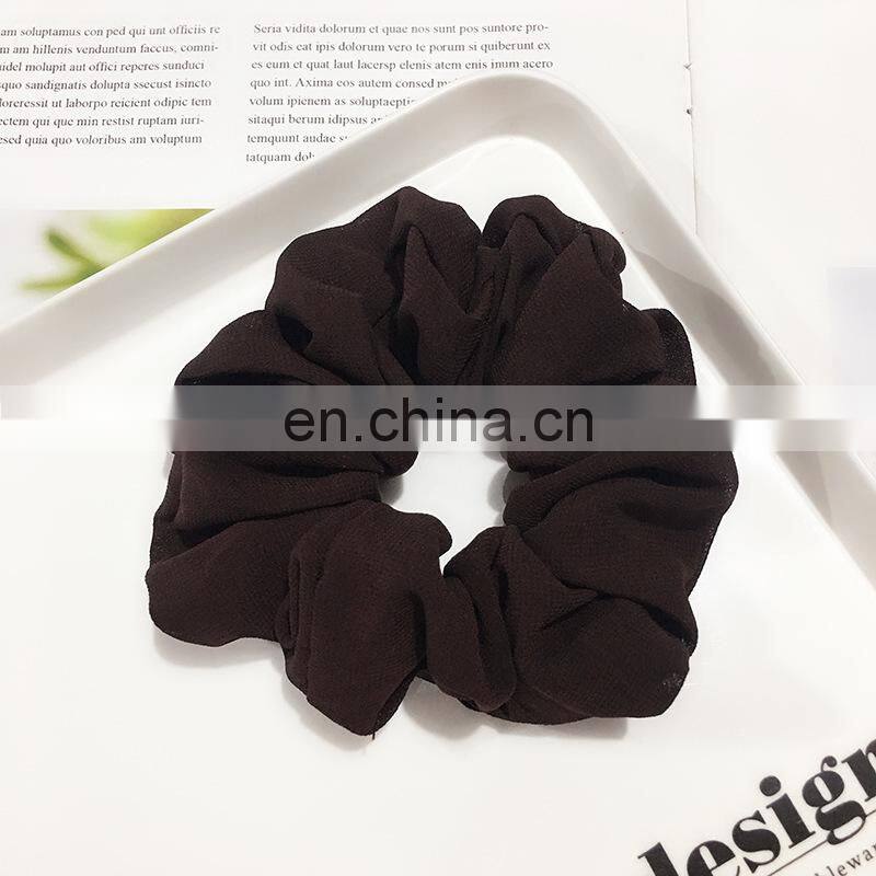Xugar Hair Accessories Chiffon Hair Scrunchies Solid Elastic Ties Rubber Gum Hair Rubber Ponytail Holder Rope Bands
