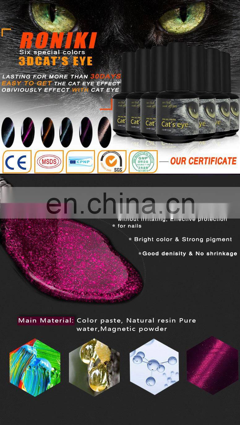 RONIKI Pink Nude UV Gel Nail Polish transparent Soak Off Magnetic Cat Eye Gel
