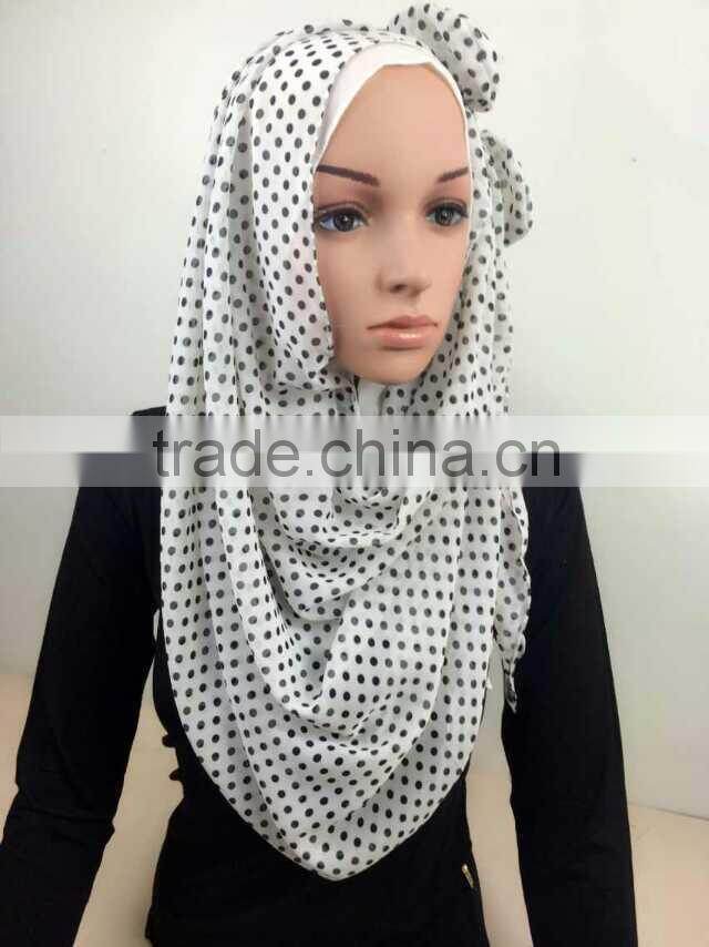 2015 Summer Two pieces chiffon bowknot muslim hijab