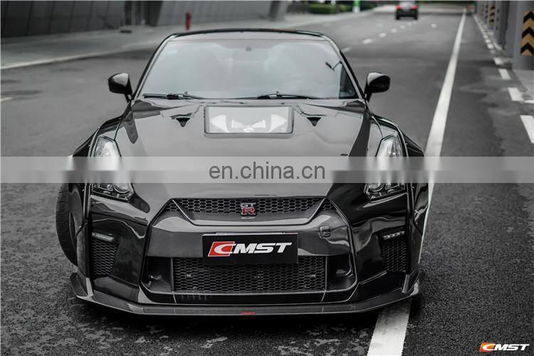 Body kit for nissan gtr r35 front bumper rear bumper wide flare carbon fiber rear diffuser side skirts bonnet trunk spoiler