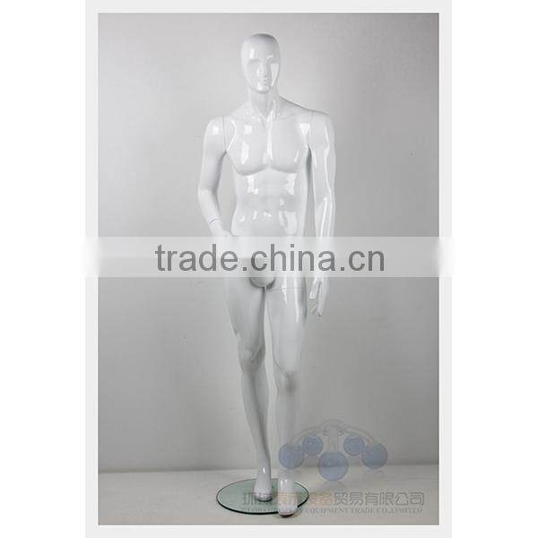 Glossy white fiberglass male mannequin for window display