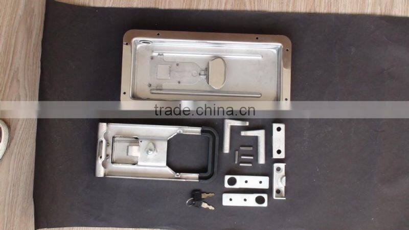 02342C Key lock stainelss steel /steel recessed handle trailer side door lock