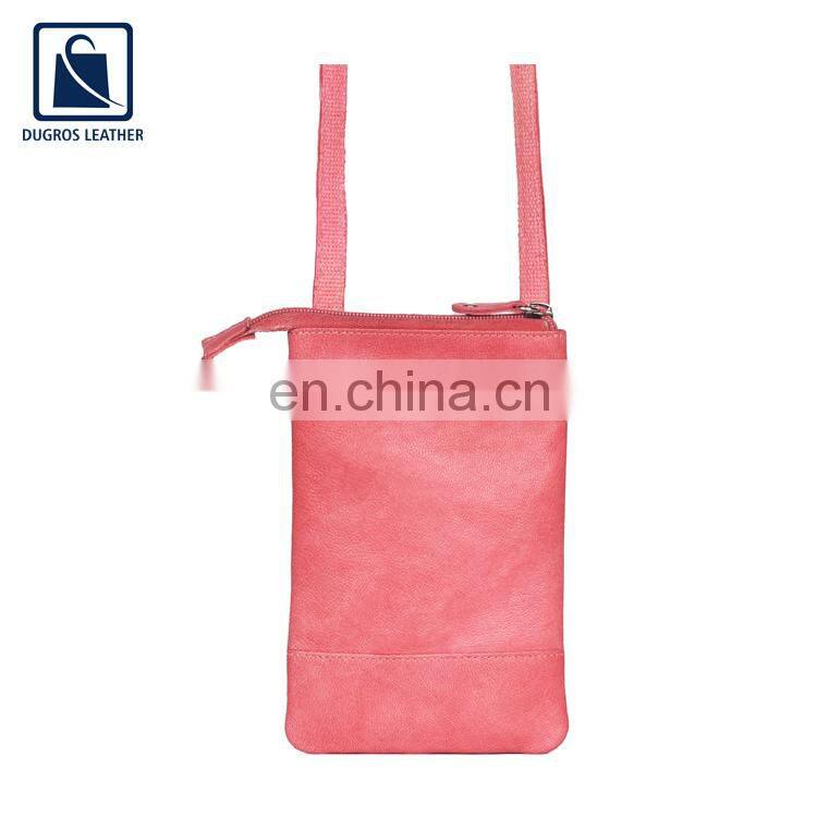 Swiss Cotton Lining High Black Fitting Premium Quality Luxury Vintage Style Genuine Leather Phone Bag for Women