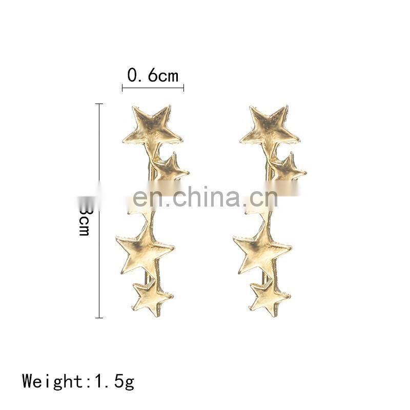 Moon Star Ear Climber Tiny Star ear studs Earrings For Women Mothers Day Celestial Birthday Gift Jewelry Earring