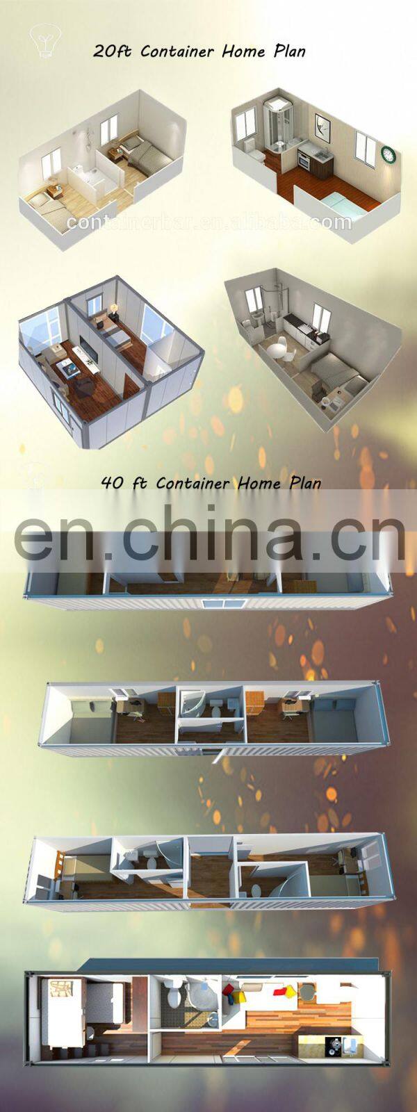 40ft single or double mobile house prefabricated