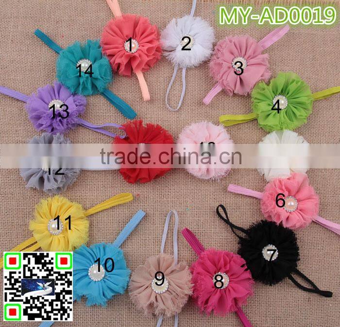 Flower Chiffon Cute Fashion Baby Hairbands Girls Headband Infant Hairband Baby Hair Accessories MY-AD00019