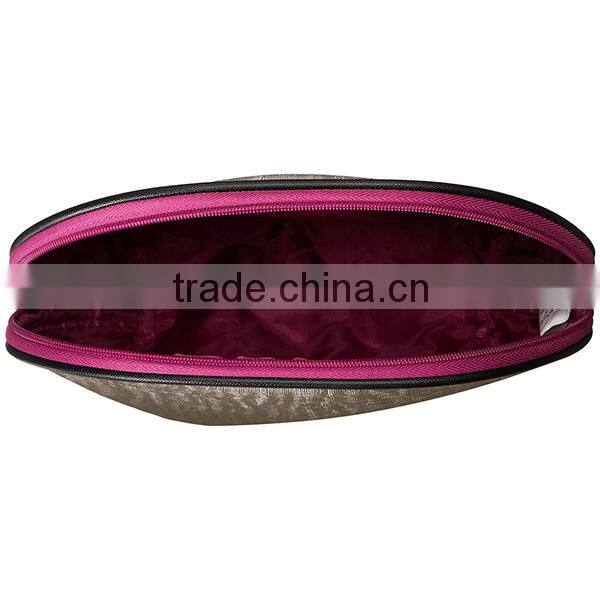 Fashion Gold Stone Pattern 2 Piece Shell Shape Cosmetic Bag Set Leather