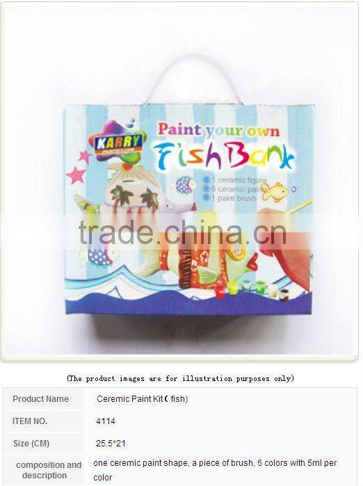 CERAMIC PAINT KIT EASTER RABBIT DIY 6 COLORS 2ML PER COLOR WITH CERAMIC RABBITS AND A BRUSH NON-TOXIC FOR KIDS