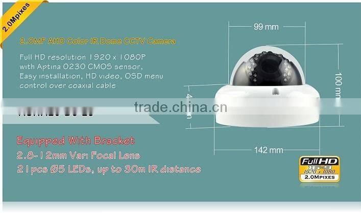 low price cctv dome camer2.0MP) AHD IR Dome Camera 1080P AHD CCTV Camera ,HD Analog CCTV Camera