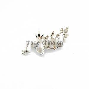 Invitation 2014 rhinestone silver peacock animal brooches pins China