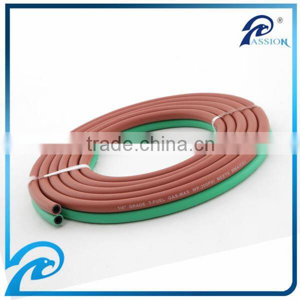 Braided synthetic polyester thread reinforced oxygen acetylene twin hose for gas soldering
