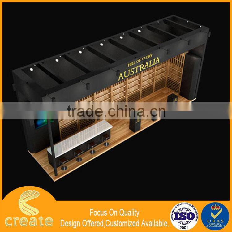 Retailer store wood dislay cabinet for wine bottle stand make in China