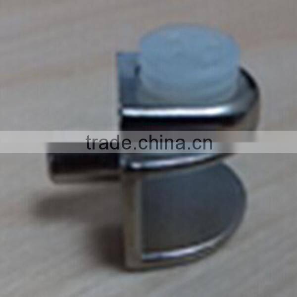 Slotted channel metal bracket for glass shelves