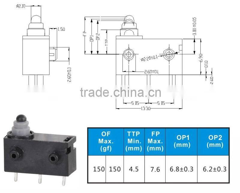 Zing Ear G304 Subminiature waterproof micro switch 12v slide switch customized designs