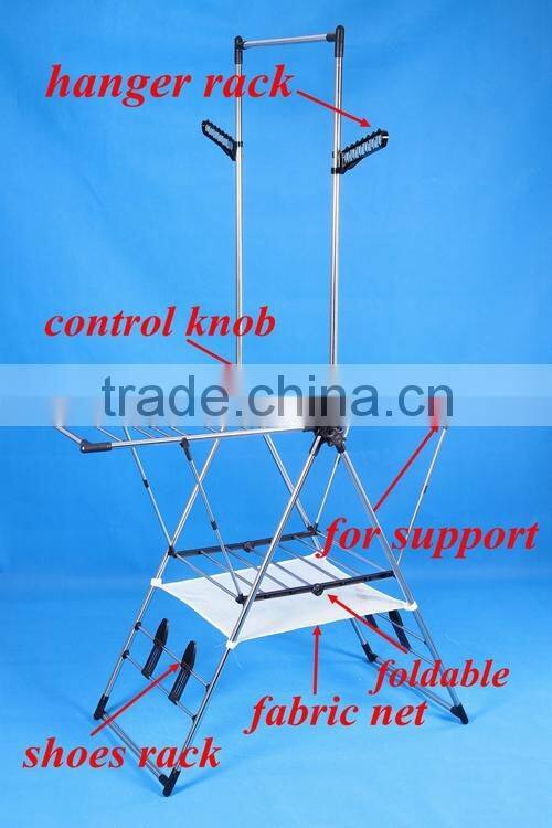 Folding Stainless Steel Balcony Baby Clothes Drying Hanger Rack