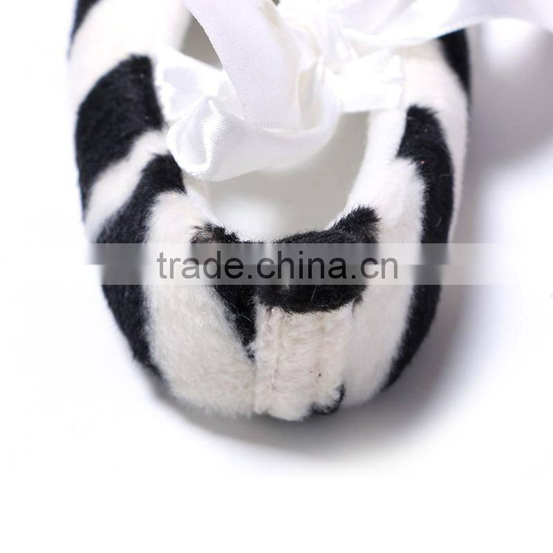 Cool stripe crochet infant baby soft sole shoes moccasins leather shoes for toddler