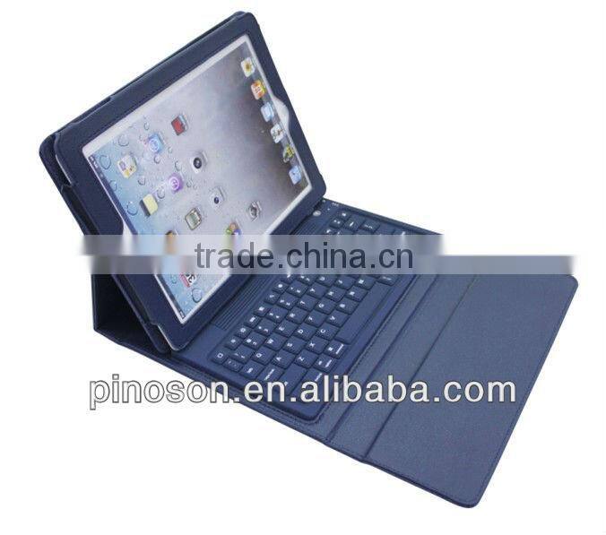 High quality bluetooth keyboard Synthetic leather case bluetooth keyboard for ipad2 and ipad3/ipad4