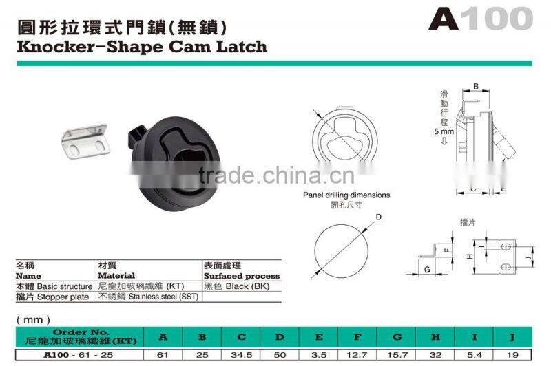 For Control Panel and Machinery use Knocker-Shape Cam Locks