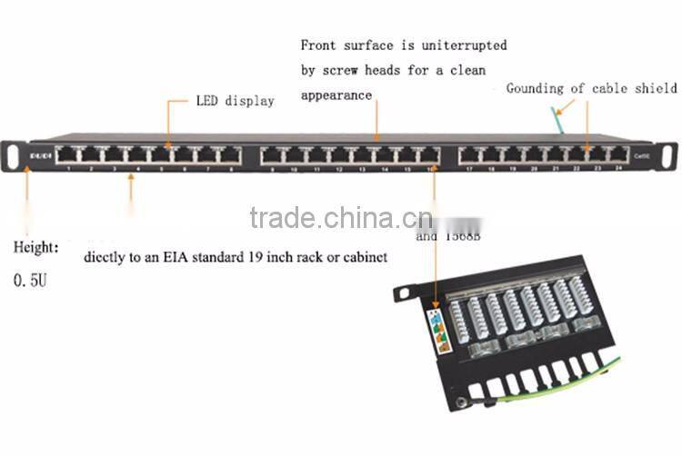 24 port cat5e patch panel, FTP rack mount patch panel, patch panel network
