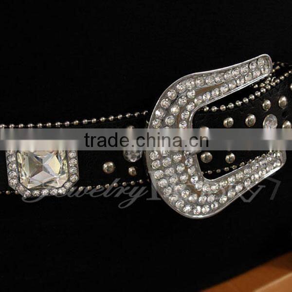 Genuine Leather Crystal Fashion Belt