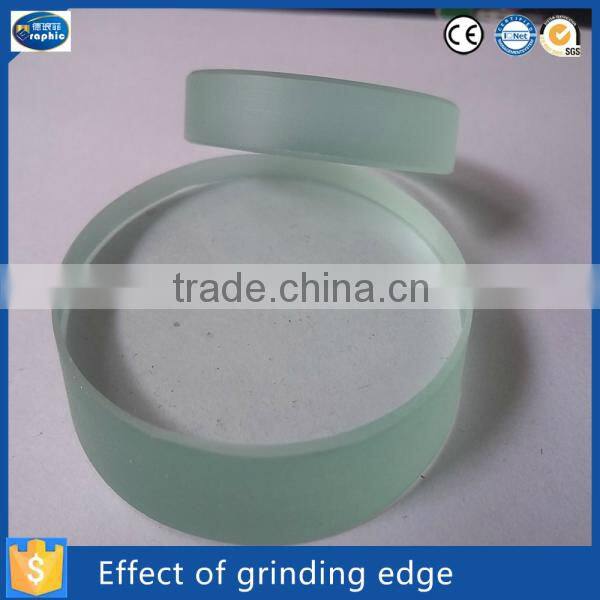 4mm sandblast tempered floodlight glass with straight flat edging