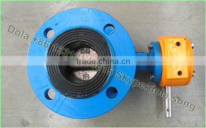 BV-DS141 ISO 5211 double flanged ductile iron butterfly valve