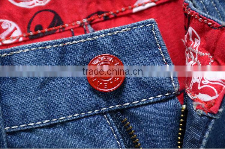 2015 Ripped Slim100% Cotton Jeans top fashion men designer jeans stock men stone washing hole blue jean trouser with opera face