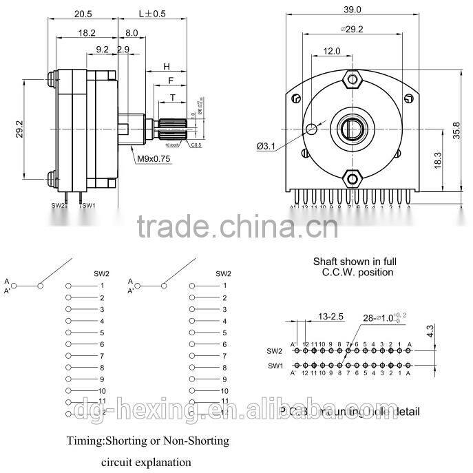 39mm Rotary switch