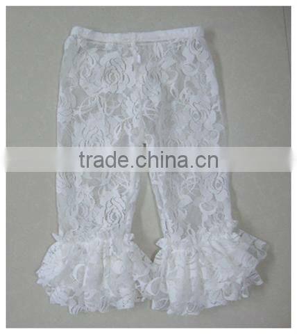 New design , petti lace legging for kids with lace ruffle