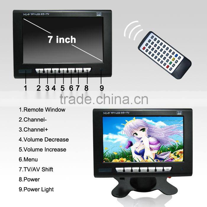 Hot Japan with SD/USB function ISDB digital TV 7 inches tft lcd color monitor lcd monitor tv converter wiring