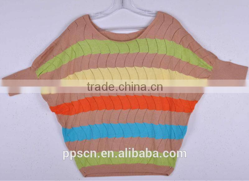 2016 new arrival fashion bat sleeve colorful nice women sweater, sweater factory , cheap wholeale sweater in China