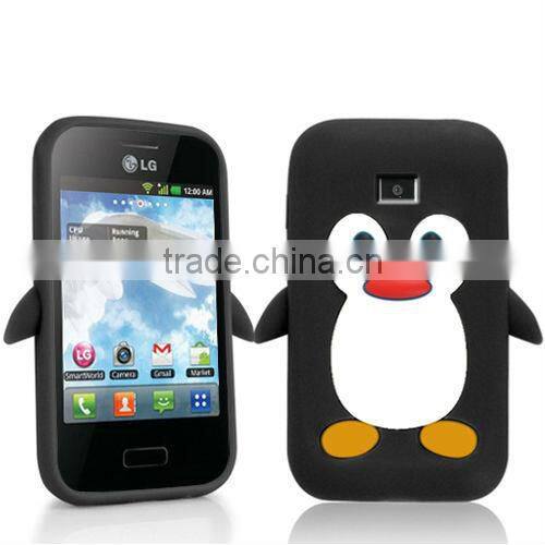 PENGUIN SILICONE SKIN Mobile Phone Case COVER FOR LG Optimus L3 E400