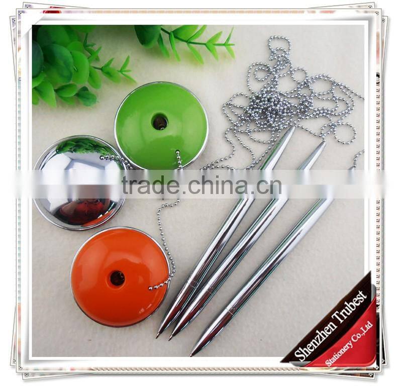 TT-13 fashionable desk pen with chain , bank pen with lovely pen stand