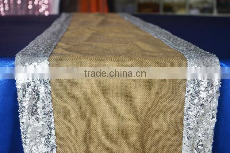 Fancy wedding burlap and sequin table runner size