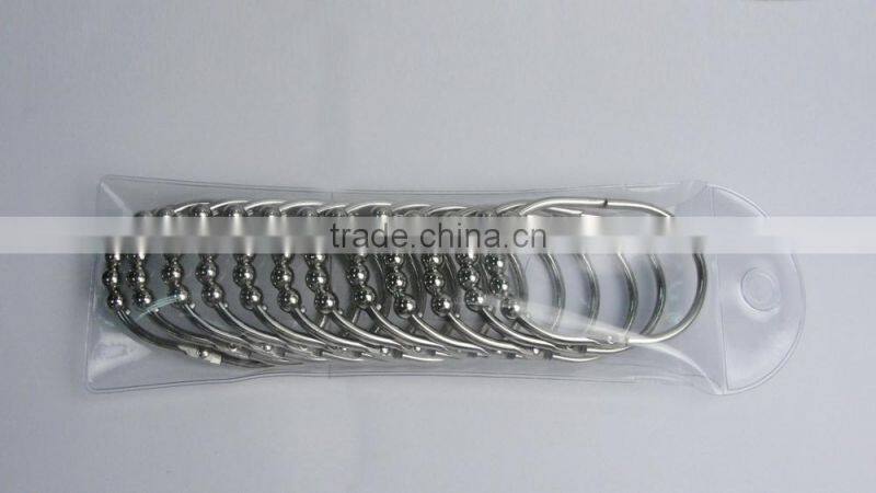 Eco-friendly Metal Shower Curtain Hooks XDHL016A/Shower curtain hooks for bathroom