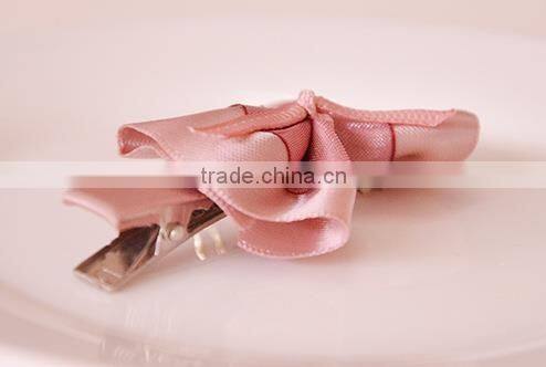 fancy beads ribbon make hair bow alligator hair clip barrettes